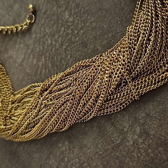 VTG 1990s Heavyweight Two-tone Chunky Chain Castlecore Statement Necklace - Picture 5 of 6